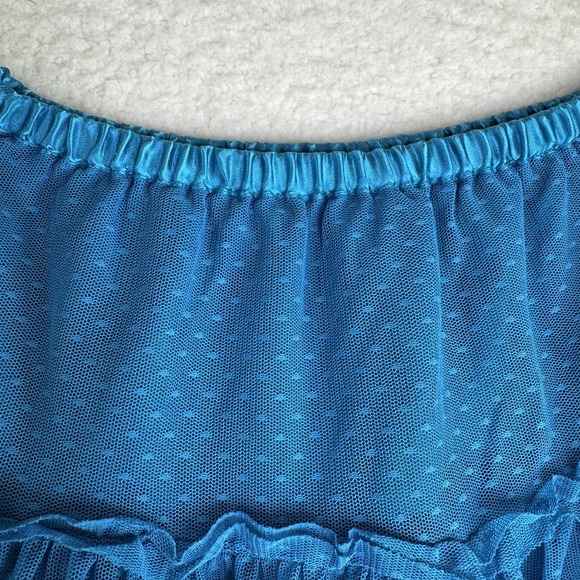 Hanna Andersson Skirt Girls 110 Blue Tiered Ruffle Swiss Dot Mesh Elastic Waist‎ - Picture 4 of 6